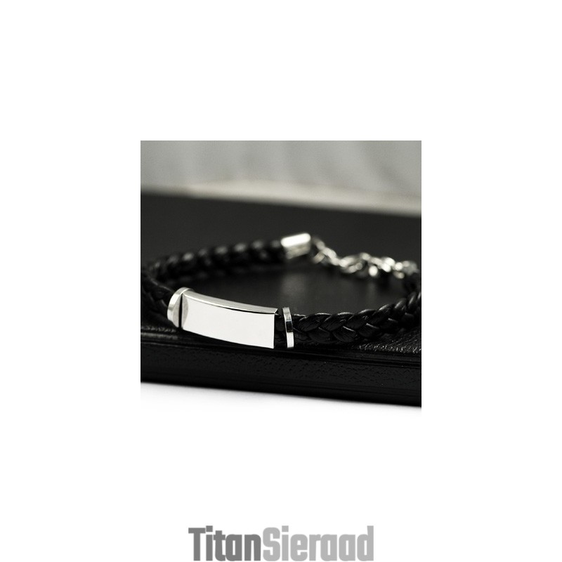Fijne Editie Titanium Leren Armband Fijne Editie Titanium Leren Armband
