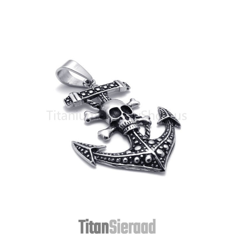 Nieuwe Klassieke Titanium Hanger Met Piratenschipanker Nieuwe Klassieke Titanium Hanger Met Piratenschipanker