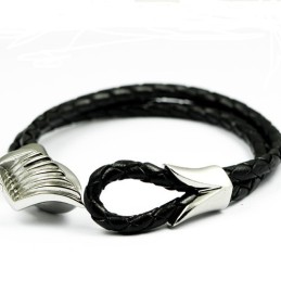 Titanium Leren Armband