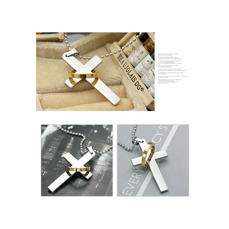 Heren Kruisketting Van Puur Titanium (Nieuw) 7576