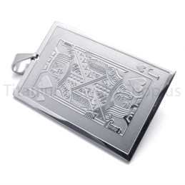 Nieuwe Zilveren Speelkaart-Titanium Hanger (J)