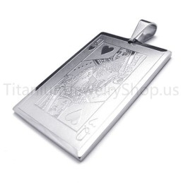 Nieuwe Zilveren Speelkaart-Titanium Hanger (Q)