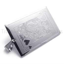 Nieuwe Zilveren Speelkaart-Titanium Hanger (K)