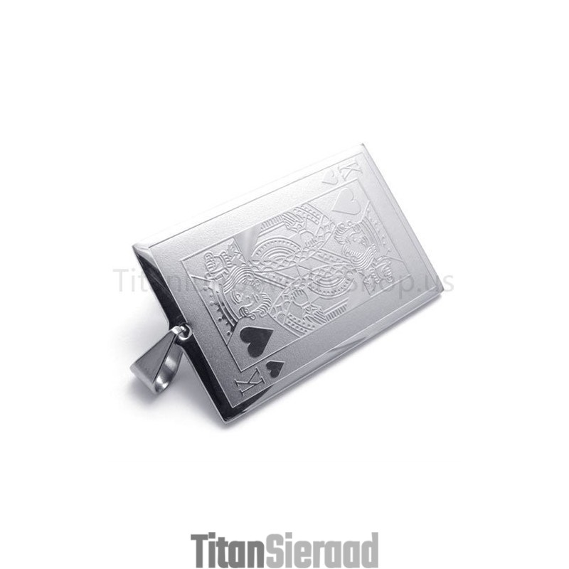 Nieuwe Zilveren Speelkaart-Titanium Hanger (K)