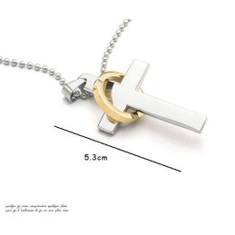 Heren Kruisketting Van Puur Titanium (Nieuw) 7576