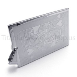 Nieuwe Zilveren Speelkaart-Titanium Hanger (K)