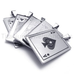 Nieuwe Zilveren Speelkaarten Titanium Hangers