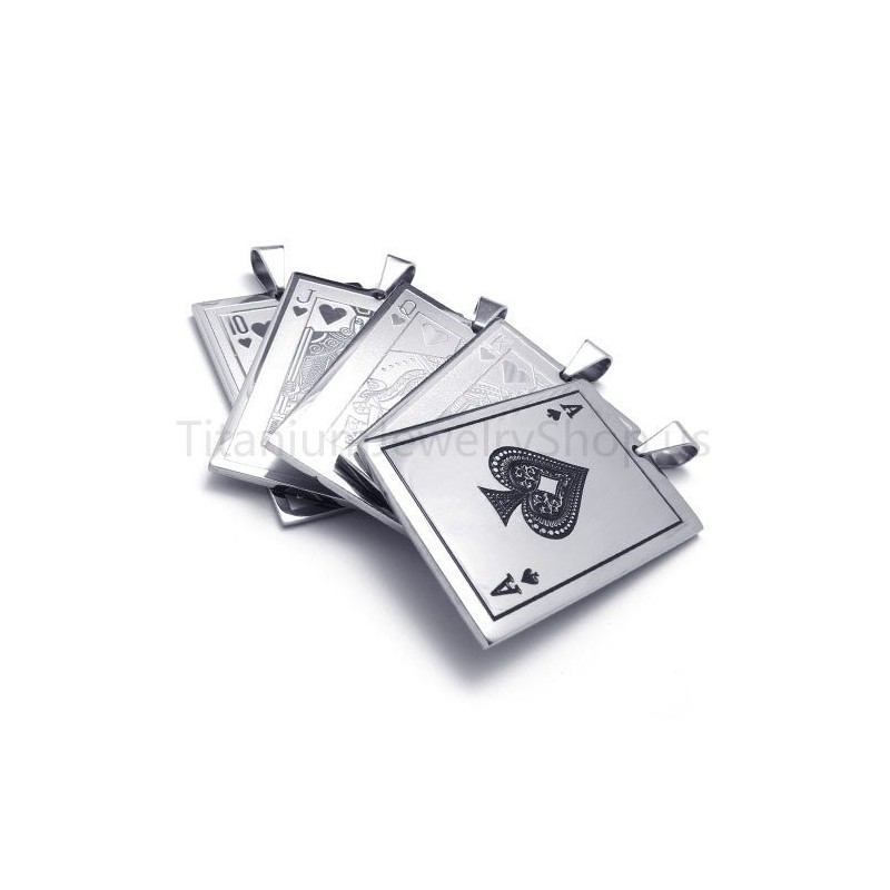 Nieuwe Zilveren Speelkaarten Titanium Hangers Nieuwe Zilveren Speelkaarten Titanium Hangers