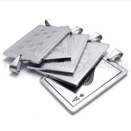 Nieuwe Zilveren Speelkaarten Titanium Hangers