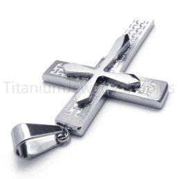 Nieuwe Tweelaagse Zilveren Kruistitanium Hanger
