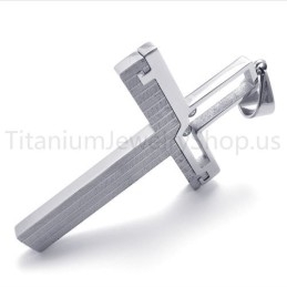 Nieuwe Zilveren Uitgeholde Kruis Titanium Hanger