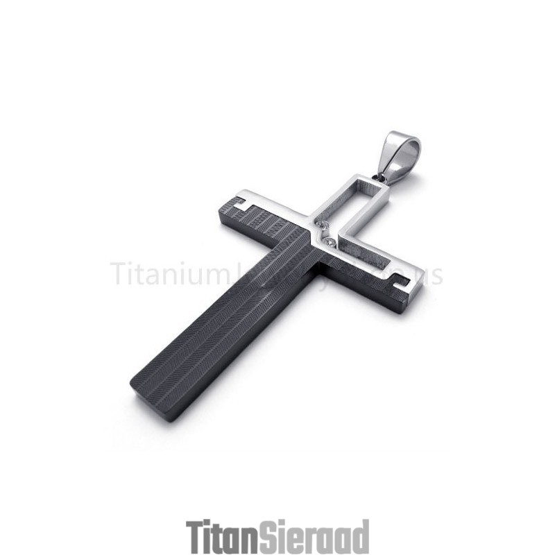 Nieuwe Zwarte Uitgeholde Kruis Titanium Hanger