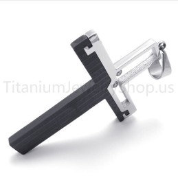 Nieuwe Zwarte Uitgeholde Kruis Titanium Hanger