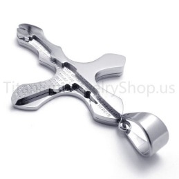 Nieuwe Zilveren Gegraveerde Letters Kruis Titanium Hanger