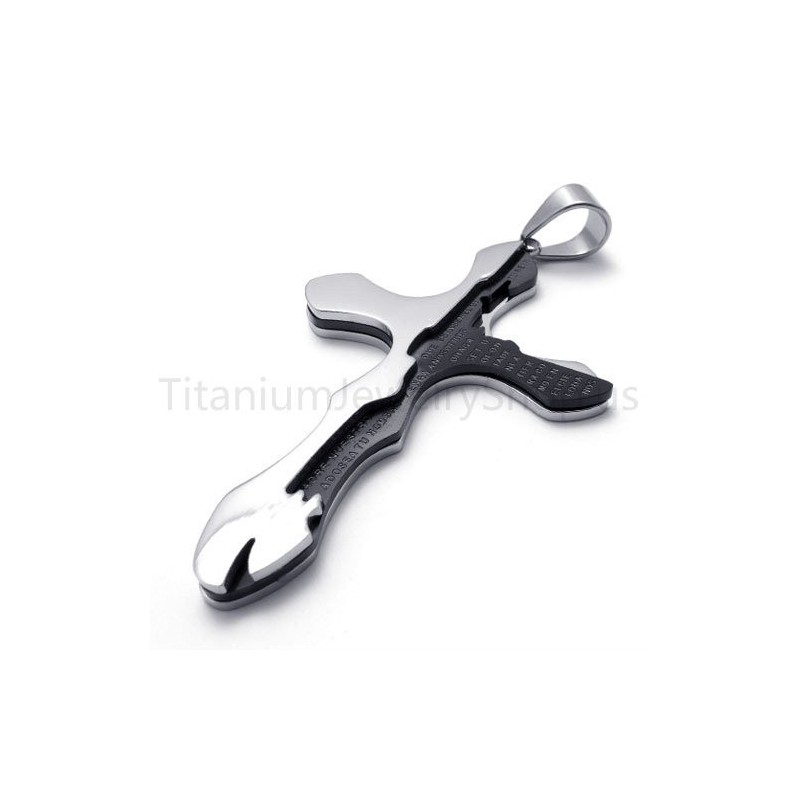 Nieuwe Duotone Carving Letters Cross Titanium Hanger Nieuwe Duotone Carving Letters Cross Titanium Hanger