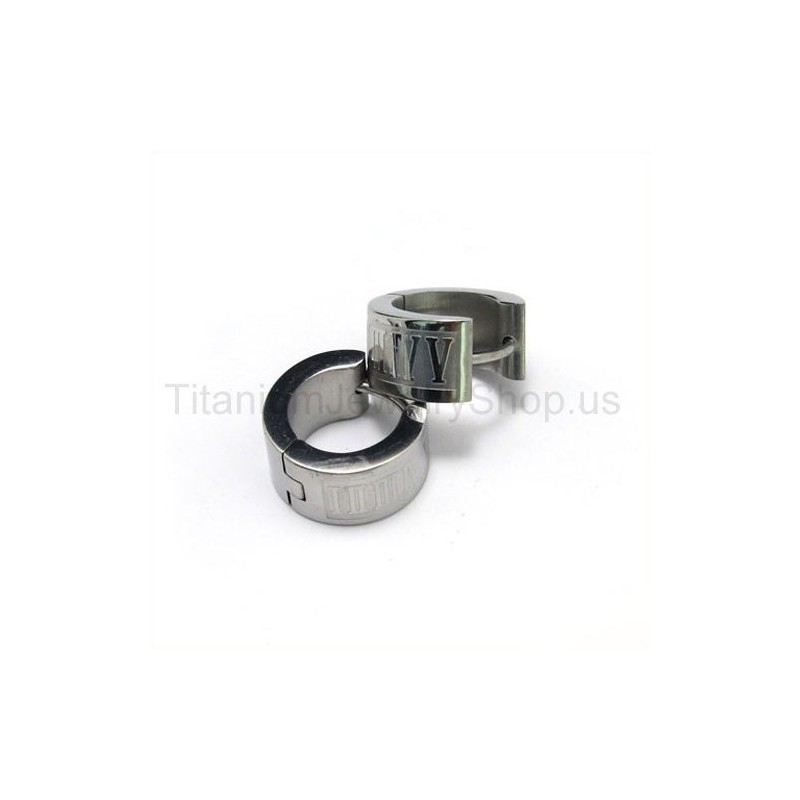 Gegraveerde Mode Titanium Oorbellen Gegraveerde Mode Titanium Oorbellen