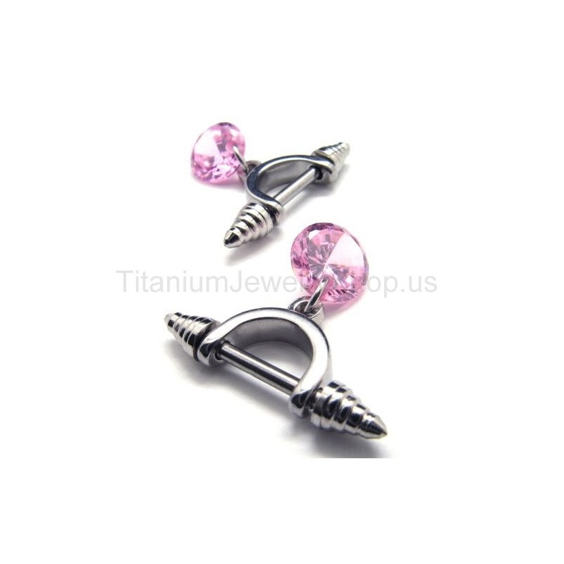 Cold Weapon Titanium Roze Diamanten Oorbellen Cold Weapon Titanium Roze Diamanten Oorbellen