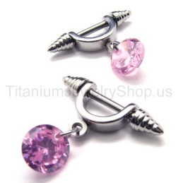 Cold Weapon Titanium Roze Diamanten Oorbellen
