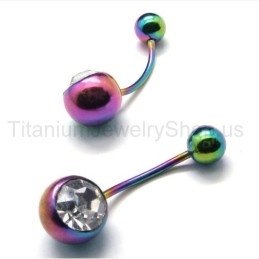 Mini Titanium Ingelegde Diamanten Oorbellen In Kleur