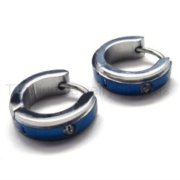 Blauwe Titanium Diamanten Oorbellen