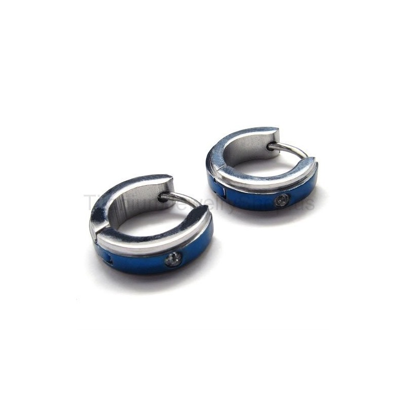Blauwe Titanium Diamanten Oorbellen Blauwe Titanium Diamanten Oorbellen