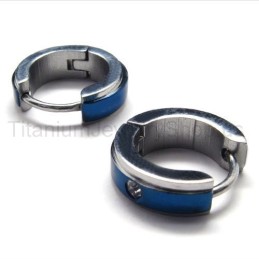 Blauwe Titanium Diamanten Oorbellen
