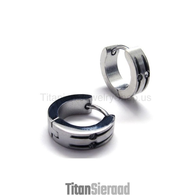 Zilveren Titanium Lus Oorbellen Zilveren Titanium Lus Oorbellen