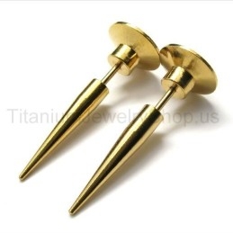 Gouden Hobnail Titanium Oorbellen
