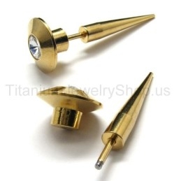 Gouden Hobnail Titanium Oorbellen