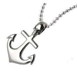 Hangerketting Van Puur Titanium Met Schedel En Ankerkruis