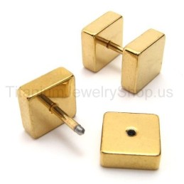 Gouden Titanium Boxen Barbell Oorbellen