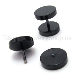 Zwarte Titanium Barbell Oorbellen