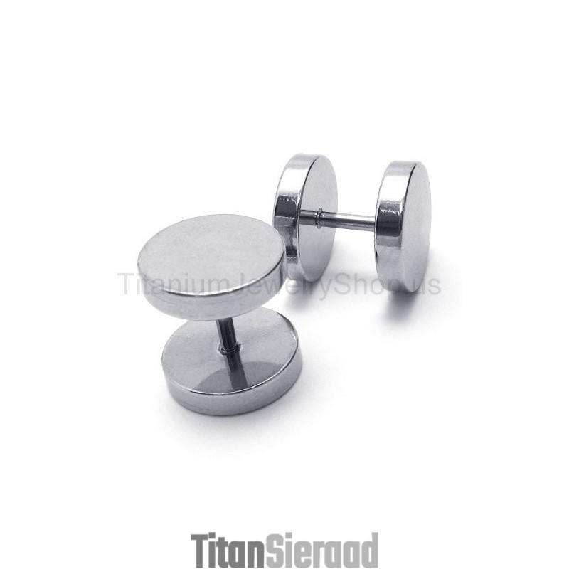 Zilveren Titanium Barbell Oorbellen Zilveren Titanium Barbell Oorbellen