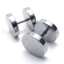 Zilveren Titanium Barbell Oorbellen