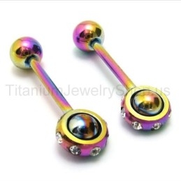Kleur Magic Stick Titanium Diamanten Oorbellen