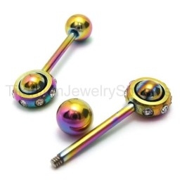 Kleur Magic Stick Titanium Diamanten Oorbellen