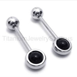Zilveren Magic Stick Titanium Oorbellen