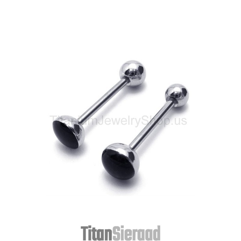 Zilveren Slanke Titanium Oorbellen