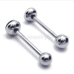 Zilveren Slanke Titanium Oorbellen