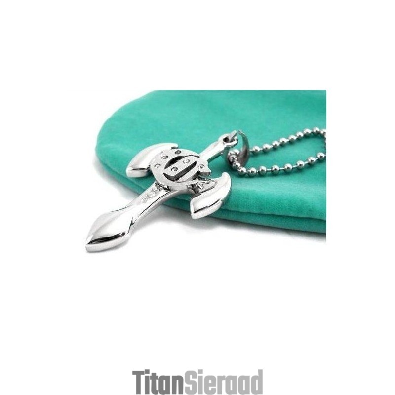 Herenketting Met Hanger Van Puur Titanium En Zwaardkruis