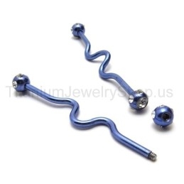Blauwe Twisty Titanium Oorbellen