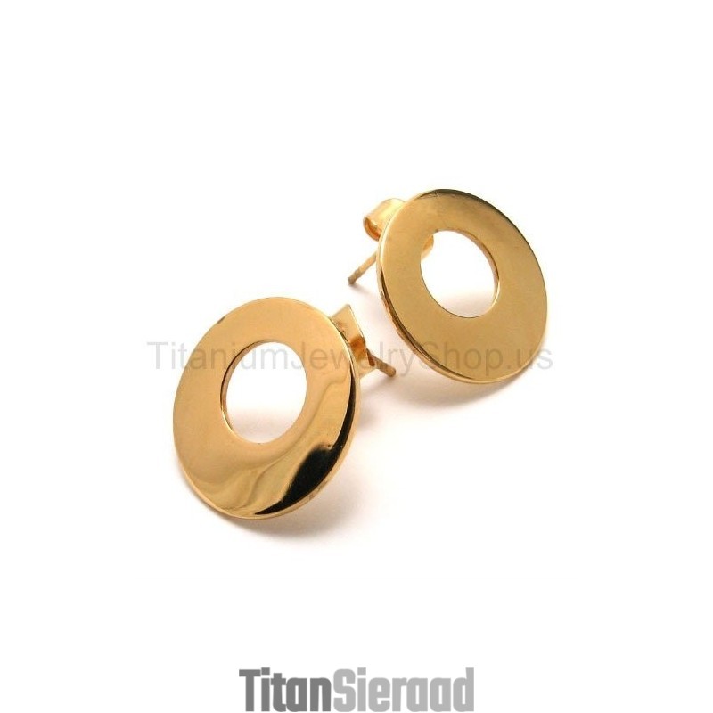 Gouden Titanium Oorbellen Gouden Titanium Oorbellen