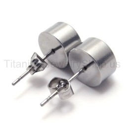 Zilveren Tank Titanium Blauwe Diamant Oorbellen