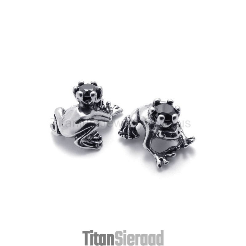 Kikkerprins Retro Titanium Oorbellen Kikkerprins Retro Titanium Oorbellen