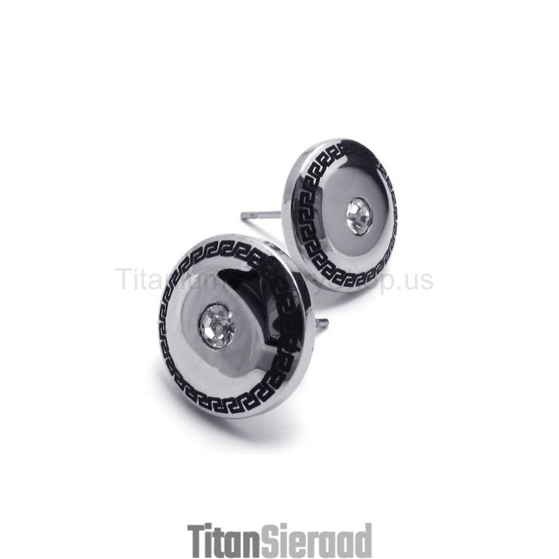 Oorbellen Met Titanium Ingelegde Diamanten Oorbellen Met Titanium Ingelegde Diamanten