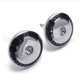 Oorbellen Met Titanium Ingelegde Diamanten