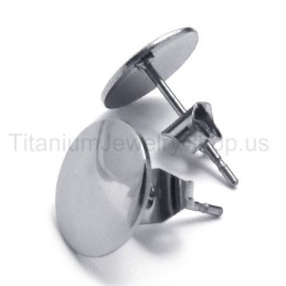 Zilveren Eenvoudige Titanium Oorbellen