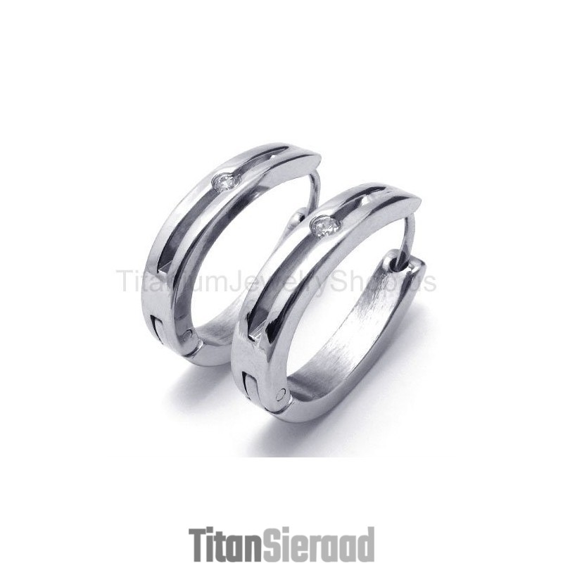 Zilveren Smart Titanium Ingelegde Diamanten Oorbellen Zilveren Smart Titanium Ingelegde Diamanten Oorbellen