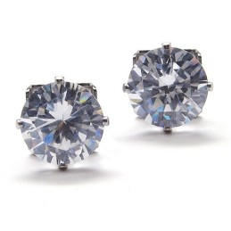 Ingelegde Diamanten Titanium Oorbellen