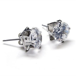 Ingelegde Diamanten Titanium Oorbellen